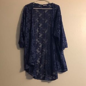 LulaRoe purple flower Lindsey